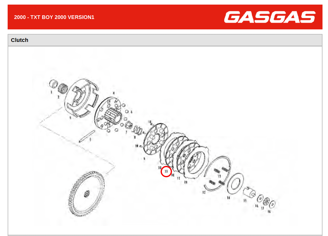 Gas Gas TXT Boy Rookie ,Friction Clutch Plate, MIT50032051