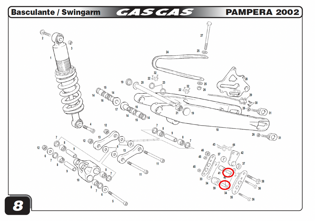 Gas Gas ,Chain Guide Bush, Genuine NOS BE25610025