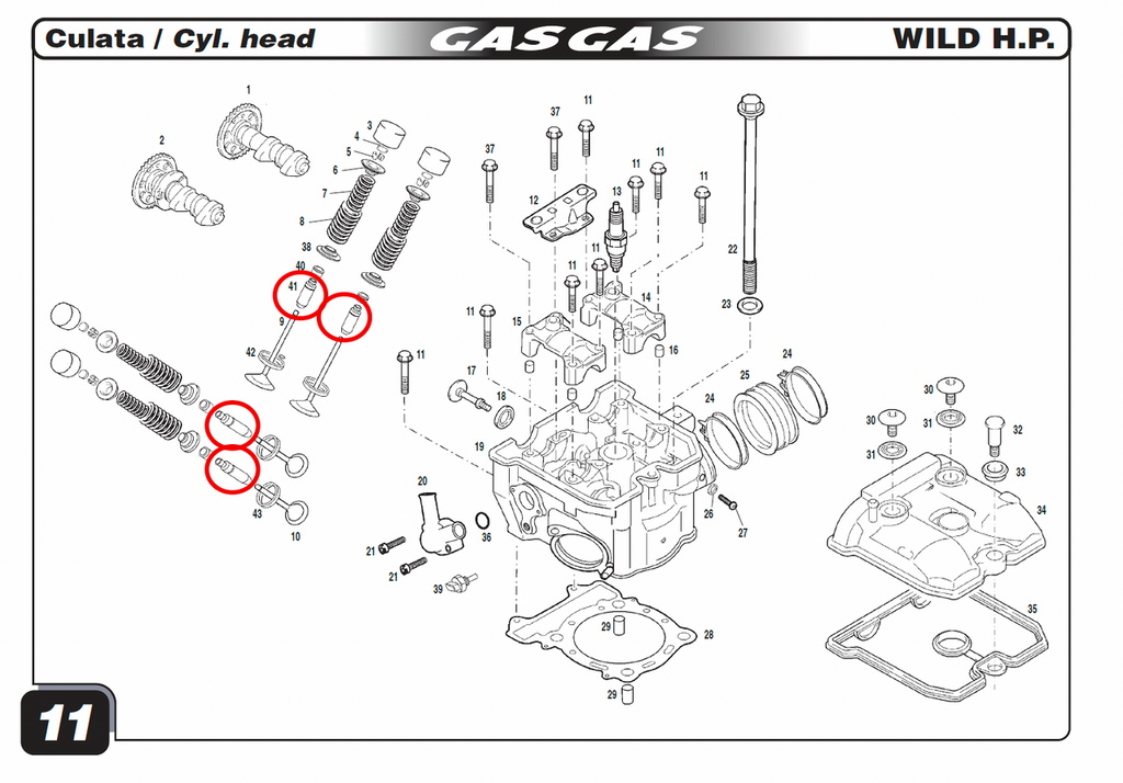 Gas Gas FSE HP WILD ,Valve Guide, Genuine NOS MFS400116046