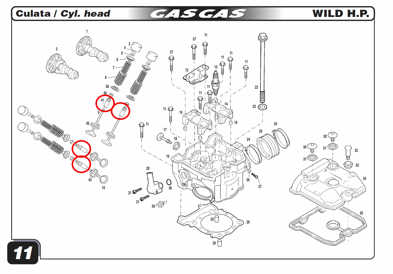 Gas Gas FSE HP WILD ,Valve Guide, Genuine NOS MFS400116046