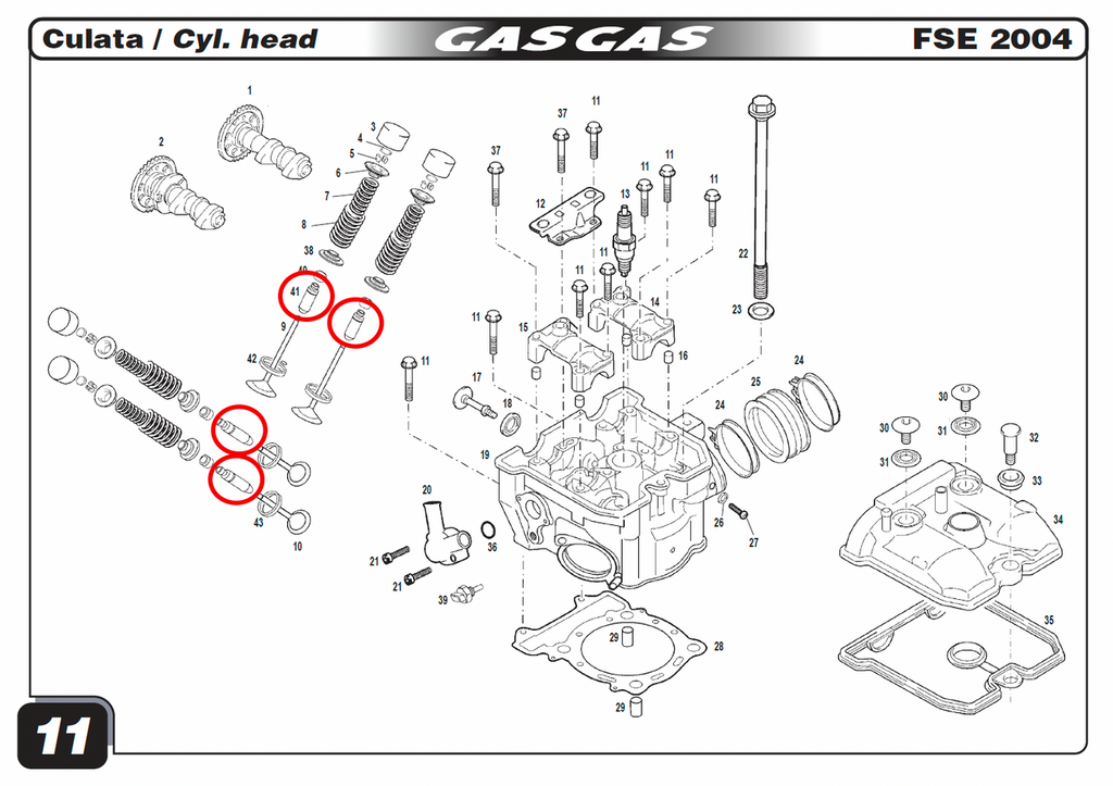 Gas Gas FSE HP WILD ,Valve Guide, Genuine NOS MFS400116046