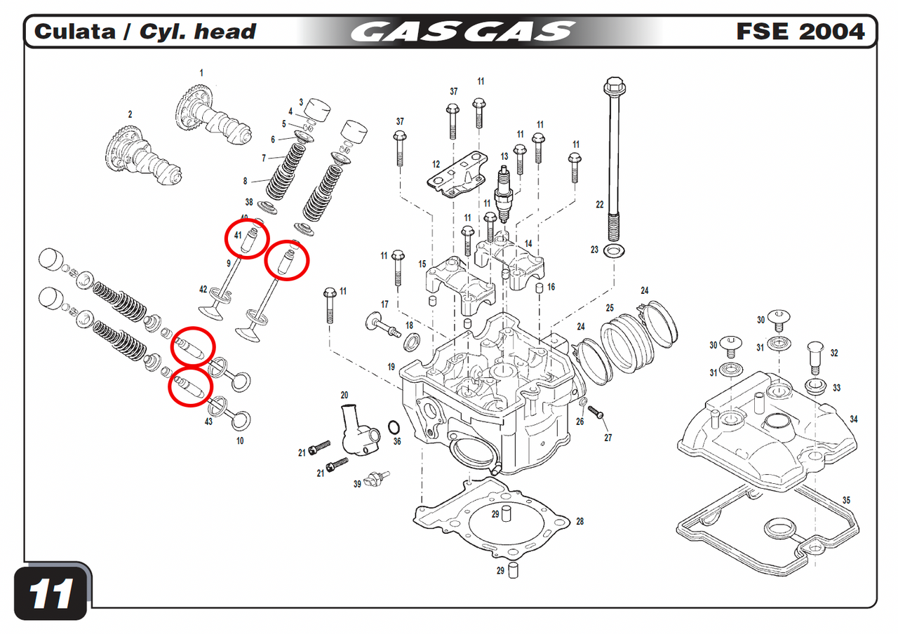 Gas Gas FSE HP WILD ,Valve Guide, Genuine NOS MFS400116046