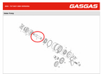 Gas Gas TXT Boy ,Water Pump Shaft, Genuine NOS MIT50010006
