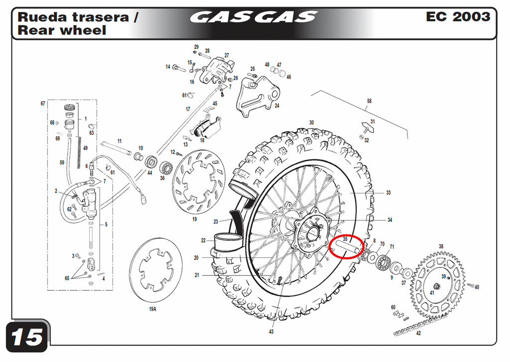 Gas Gas EC Aluminium ,Rear Wheel Spacer, NOS R575700
