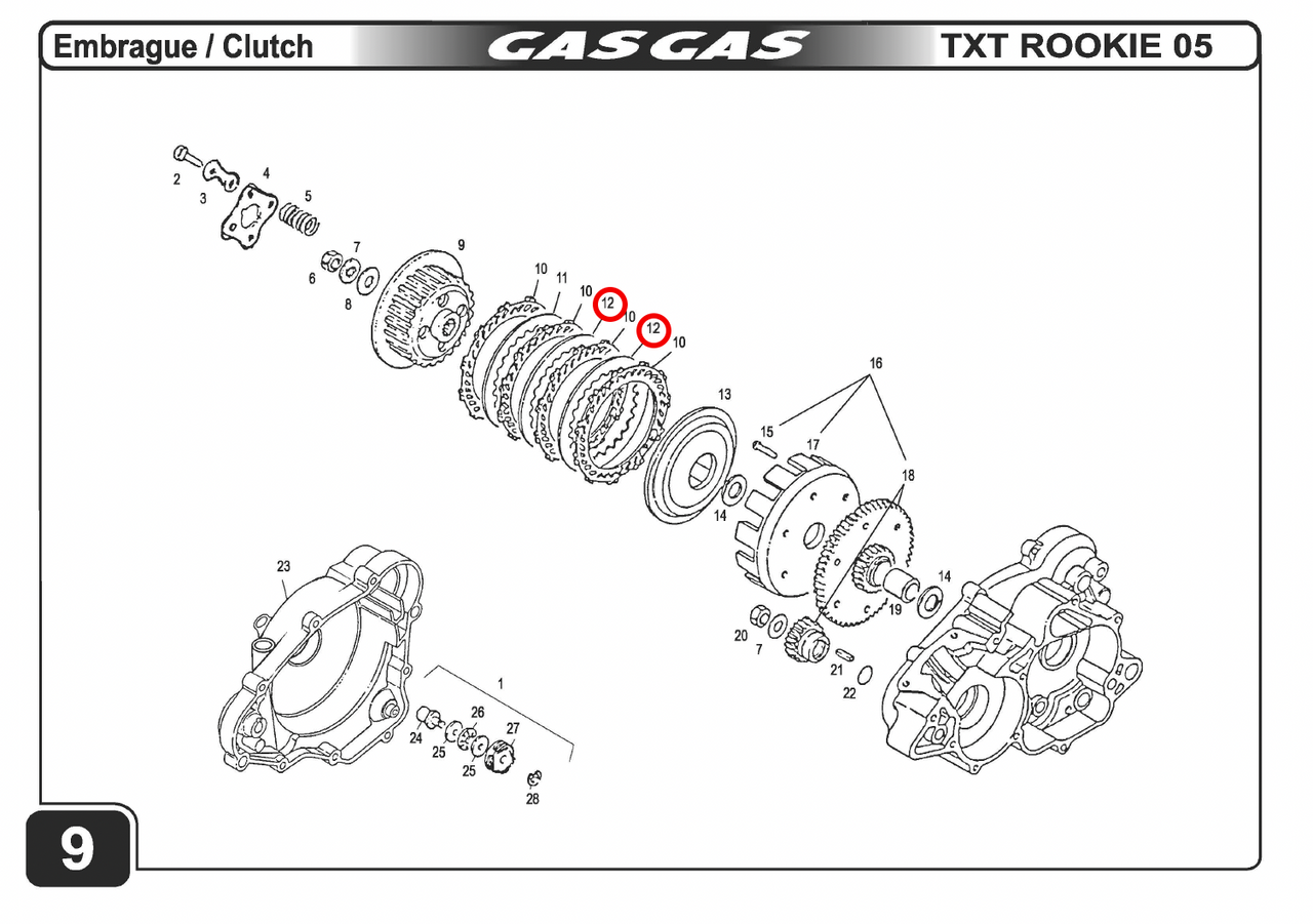 Gas Gas TXT Rookie ,Drive Clutch Plate, Genuine NOS Y00.135050