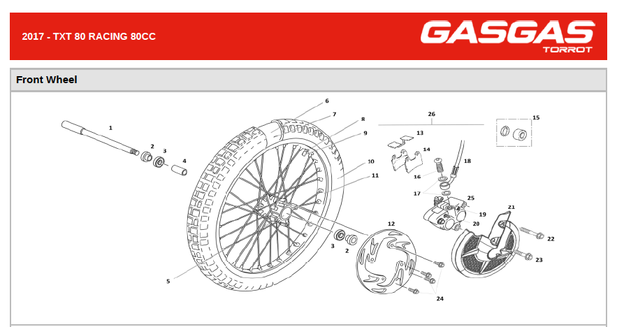Gas Gas TXT 80 Racing ,Front Brake Disc, Genuine NOS BTK520000509
