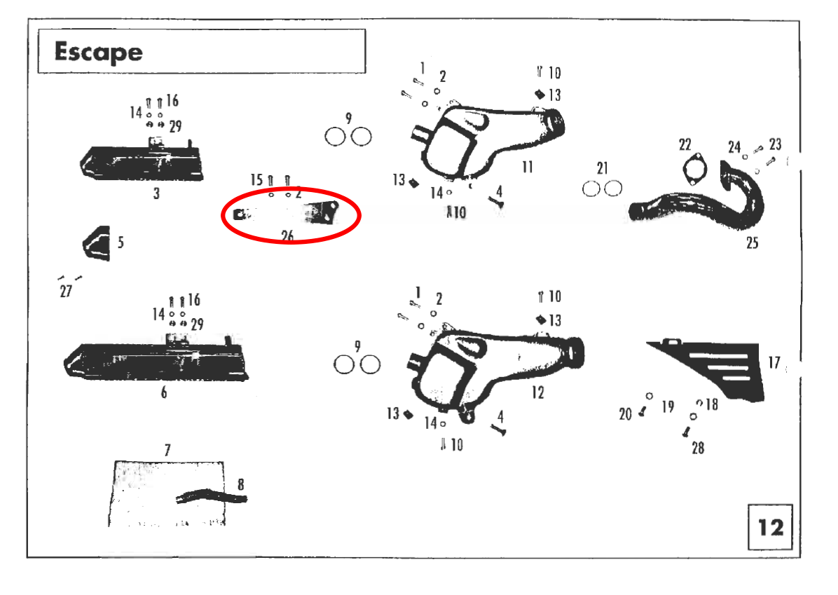 Gas Gas TXT 2000 Model Year ,Exhaust Bracket, BT280026018