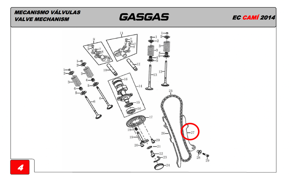Gas Gas Cami AJP PR5 ,Cam Chain Tensioner, 1552AME300000