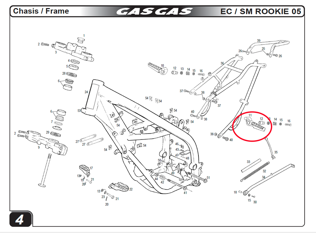 Gas Gas EC/SM Rookie Left ,Footrest Right Side, BIE500110103