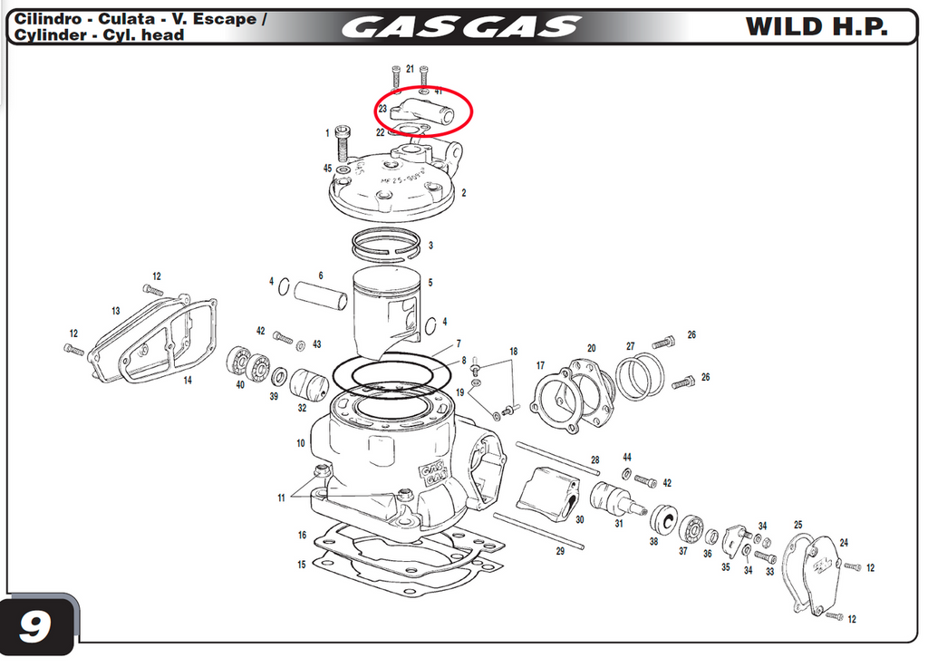 Gas Gas HP Wild 300 ,Thermostat Cover, Genuine NOS MQ300316001