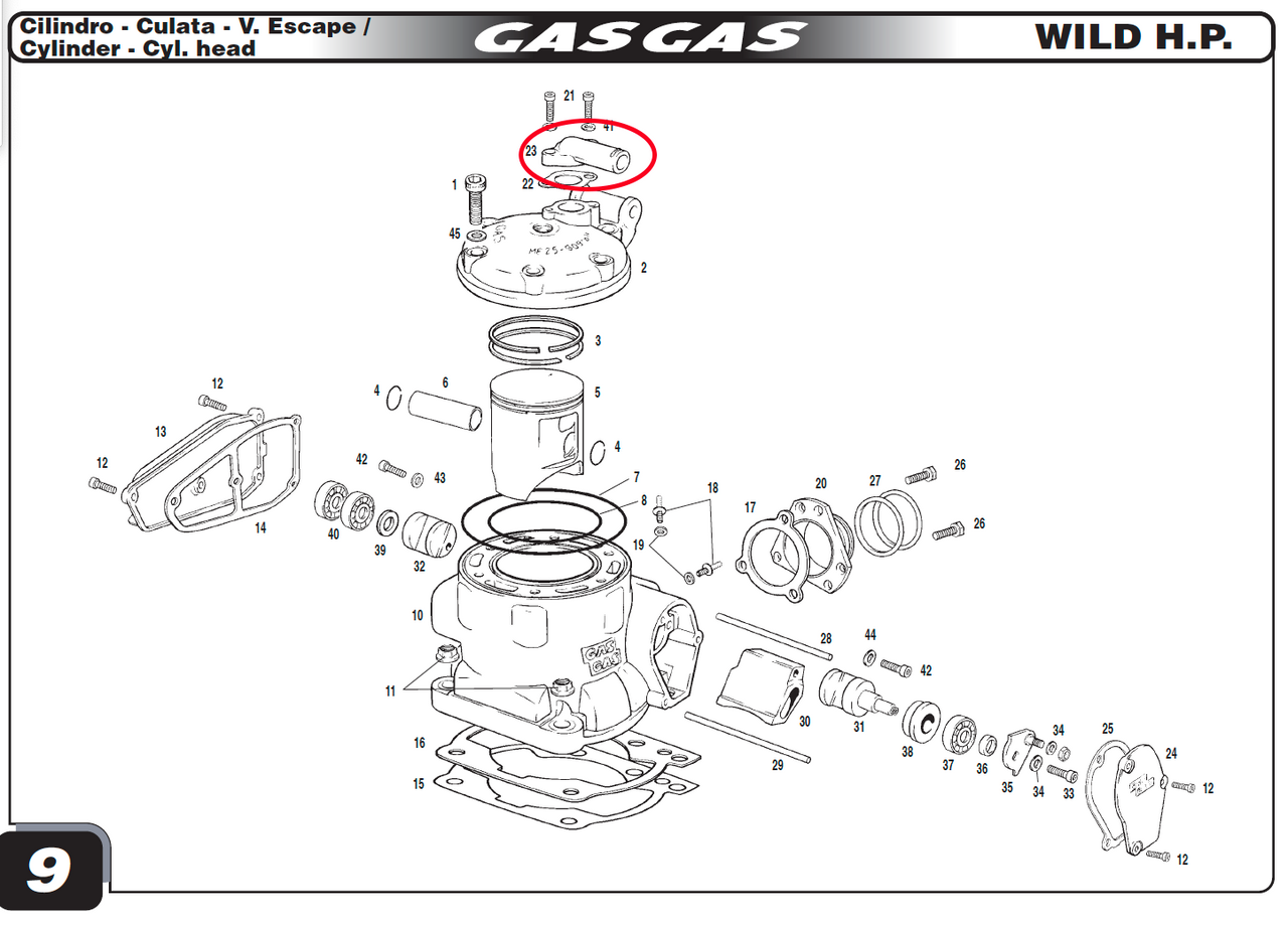 Gas Gas HP Wild 300 ,Thermostat Cover, Genuine NOS MQ300316001