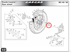 Gas Gas MC65 Rear ,Wheel Left Side Spacer, Genuine NOS BIC060518021