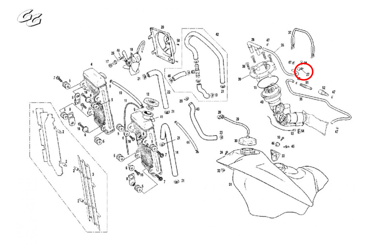 Gas Gas FSE/FSR 450/515, Fuel Hose Fixing Clamp, BFS450410041